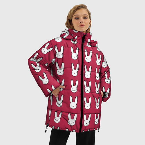 Женская зимняя куртка Bunny Pattern red / 3D-Красный – фото 3