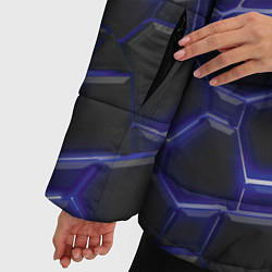 Куртка зимняя женская Синий неон и плиты, цвет: 3D-черный — фото 2