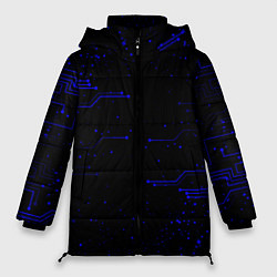 Куртка зимняя женская Абстрактный цифровой фон, цвет: 3D-черный