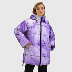 Куртка зимняя женская Абстрактный фиолетовый облачный дым, цвет: 3D-красный — фото 2