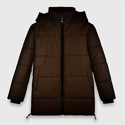 Куртка зимняя женская Фон оттенка шоколад и черная виньетка, цвет: 3D-черный
