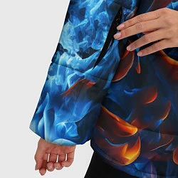 Куртка зимняя женская Битва огней - два пламени, цвет: 3D-черный — фото 2