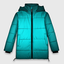 Куртка зимняя женская Неоновый синий градиент, цвет: 3D-черный