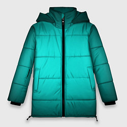 Куртка зимняя женская Бирюзовый градиент, цвет: 3D-черный