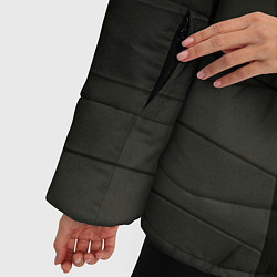 Куртка зимняя женская Чёрные геометрические металлические листы, цвет: 3D-красный — фото 2