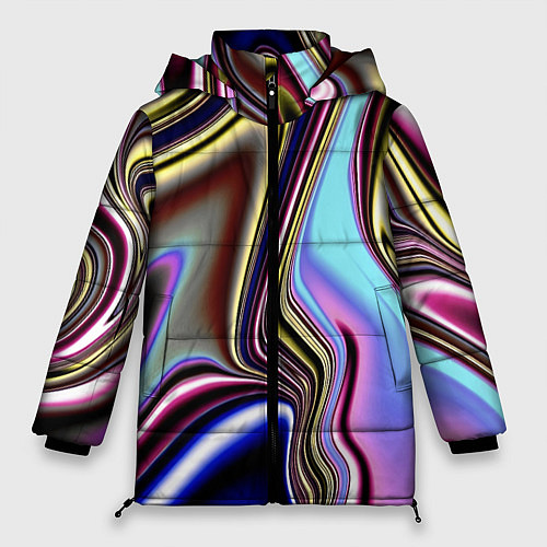 Женская зимняя куртка Блестящая ткань / 3D-Светло-серый – фото 1