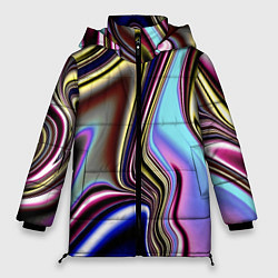 Куртка зимняя женская Блестящая ткань, цвет: 3D-светло-серый