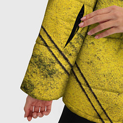 Куртка зимняя женская Абстрактная ярко-золотая текстура, цвет: 3D-красный — фото 2