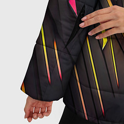 Куртка зимняя женская Неоновые абстрактные линии, цвет: 3D-светло-серый — фото 2