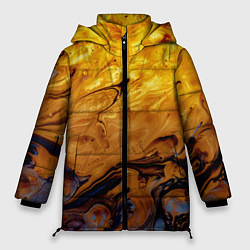 Куртка зимняя женская Абстрактное жидкое золото, цвет: 3D-красный
