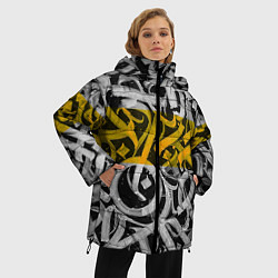 Куртка зимняя женская Yellow Callicraphic, цвет: 3D-черный — фото 2