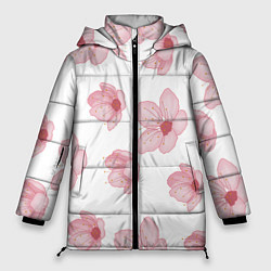 Куртка зимняя женская Цветение сакуры, цвет: 3D-светло-серый