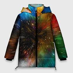 Куртка зимняя женская Бескрайний космос - неон, цвет: 3D-красный