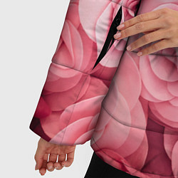 Куртка зимняя женская Чайная пыльная роза - нежно розовый цветок, цвет: 3D-черный — фото 2