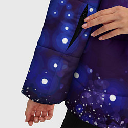 Куртка зимняя женская Звездочки - космическое небо, цвет: 3D-черный — фото 2
