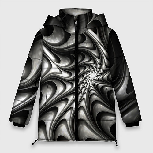 Женская зимняя куртка Abstract fractal grey / 3D-Светло-серый – фото 1