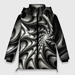 Куртка зимняя женская Abstract fractal grey, цвет: 3D-светло-серый