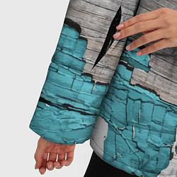 Куртка зимняя женская Текстура облупившейся краски - авангард, цвет: 3D-светло-серый — фото 2