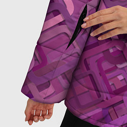 Куртка зимняя женская Фиолетовые диагонали, цвет: 3D-красный — фото 2