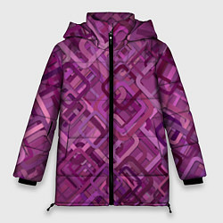 Куртка зимняя женская Фиолетовые диагонали, цвет: 3D-красный