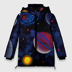 Куртка зимняя женская Планеты, цвет: 3D-черный