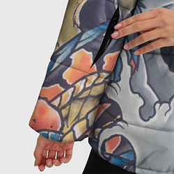 Куртка зимняя женская Иредзуми: змеи и черепа, цвет: 3D-светло-серый — фото 2