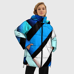 Куртка зимняя женская Спортивная геометрия из полос, цвет: 3D-светло-серый — фото 2
