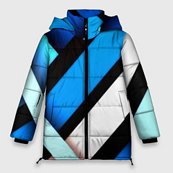 Куртка зимняя женская Спортивная геометрия из полос, цвет: 3D-светло-серый