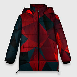 Куртка зимняя женская Битва кубов красный и черный, цвет: 3D-черный