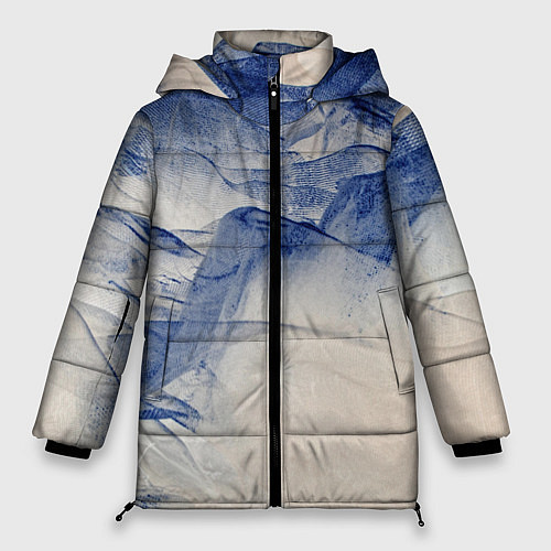 Женская зимняя куртка Горы скалы в тумане / 3D-Светло-серый – фото 1