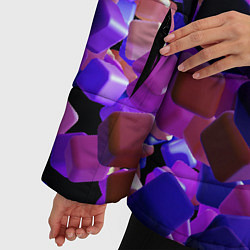 Куртка зимняя женская Разноцветные воздушные кубики, цвет: 3D-светло-серый — фото 2