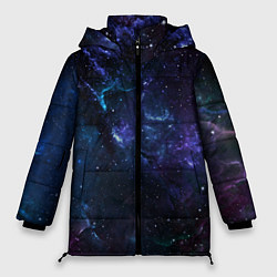 Куртка зимняя женская Сияние галактик Космос, цвет: 3D-красный