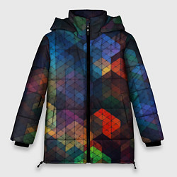 Куртка зимняя женская Стеклянная мозаика цветная, цвет: 3D-красный