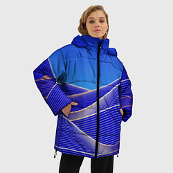Куртка зимняя женская Волновая растровая композиция, цвет: 3D-черный — фото 2