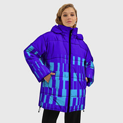 Куртка зимняя женская Паттерн в стиле модерн синий яркий, цвет: 3D-черный — фото 2