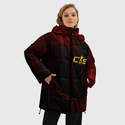 Куртка зимняя женская Контр Страйк 2 - Молния, цвет: 3D-черный — фото 2