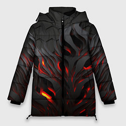 Женская зимняя куртка Объемное черное пламя