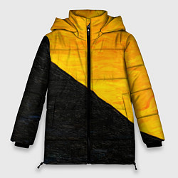 Куртка зимняя женская Желто-черные масляные краски, цвет: 3D-светло-серый