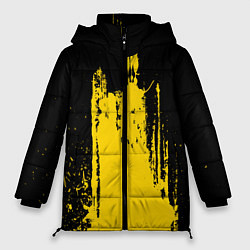 Куртка зимняя женская Фонтан бурлящей желтой краски, цвет: 3D-черный