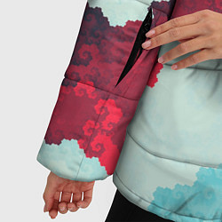 Куртка зимняя женская Пиксельный цветочный паттерн, цвет: 3D-светло-серый — фото 2
