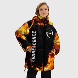 Куртка зимняя женская Evanescence и пылающий огонь, цвет: 3D-черный — фото 2