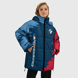 Куртка зимняя женская BMW m performance grunge, цвет: 3D-черный — фото 2