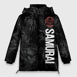 Куртка зимняя женская Одинокий самурай и дракон, цвет: 3D-светло-серый