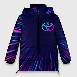 Куртка зимняя женская Toyota neon speed lines, цвет: 3D-черный