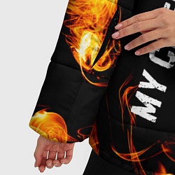 Куртка зимняя женская My Chemical Romance и пылающий огонь, цвет: 3D-черный — фото 2
