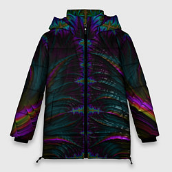 Куртка зимняя женская Скелетный фрактал, цвет: 3D-черный