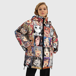 Куртка зимняя женская Anime hentai ahegao manga, цвет: 3D-светло-серый — фото 2
