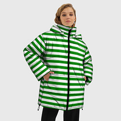 Куртка зимняя женская Тельняшка зеленая Пограничных войск, цвет: 3D-черный — фото 2