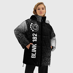 Куртка зимняя женская Blink 182 glitch на темном фоне: по-вертикали, цвет: 3D-черный — фото 2