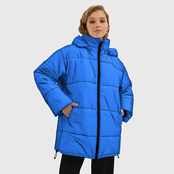 Куртка зимняя женская Однотонный неоновый синий цвет, цвет: 3D-черный — фото 2